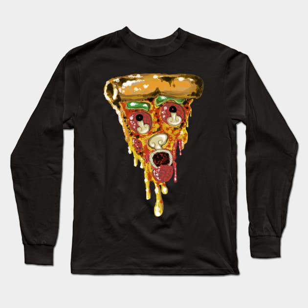 Monster Pizza Long Sleeve T-Shirt by Markyartshop